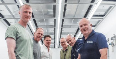Colleagues from STFC's Daresbury Laboratory during the cleanroom build. Credit: STFC
