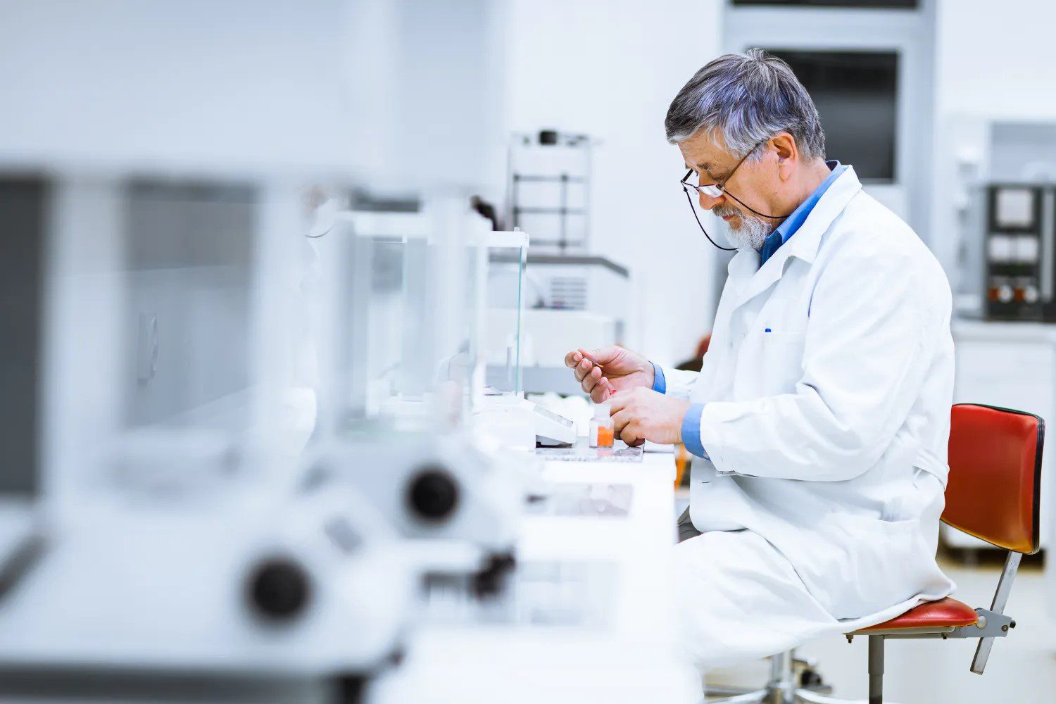 man in lab
