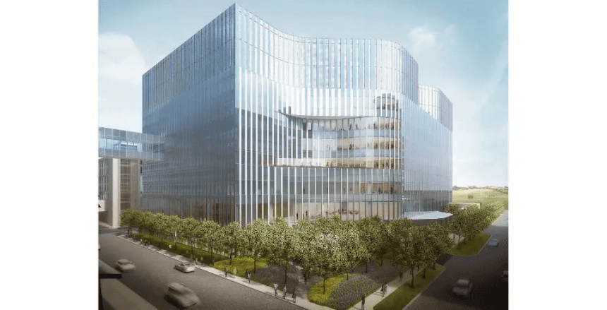 A rendering of UChicago Medicine's AbbVie Foundation Cancer Pavilion, opening in 2027